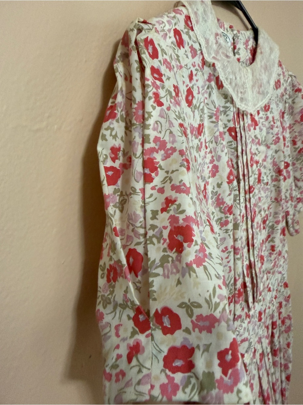 VTG Laura Ashley Floral Lace Peter Pan Collare Dress Made in Great Britain - Picture 7 of 14